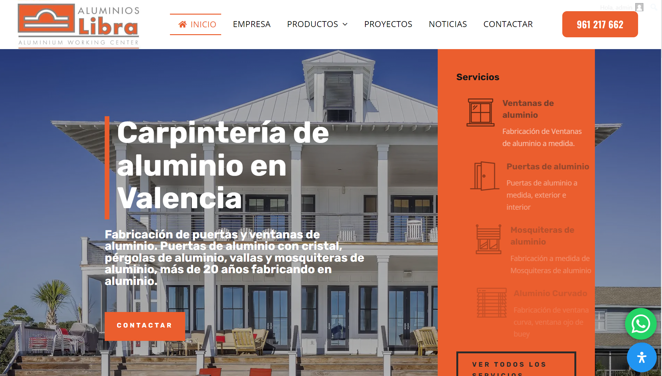 captura web aluminioslibra